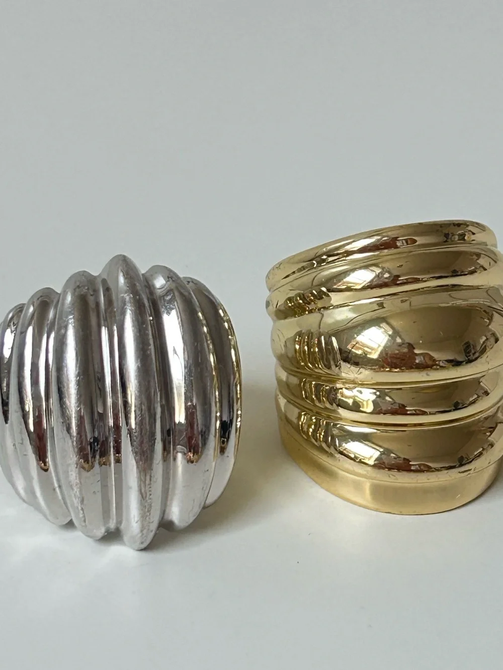 Gold & Silver Costume 2pc Ring Set